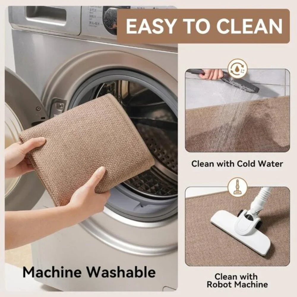 Anti-Fatigue Kitchen Mat, Soft Non-Slip Absorbent Washable Rug for Home - Brown